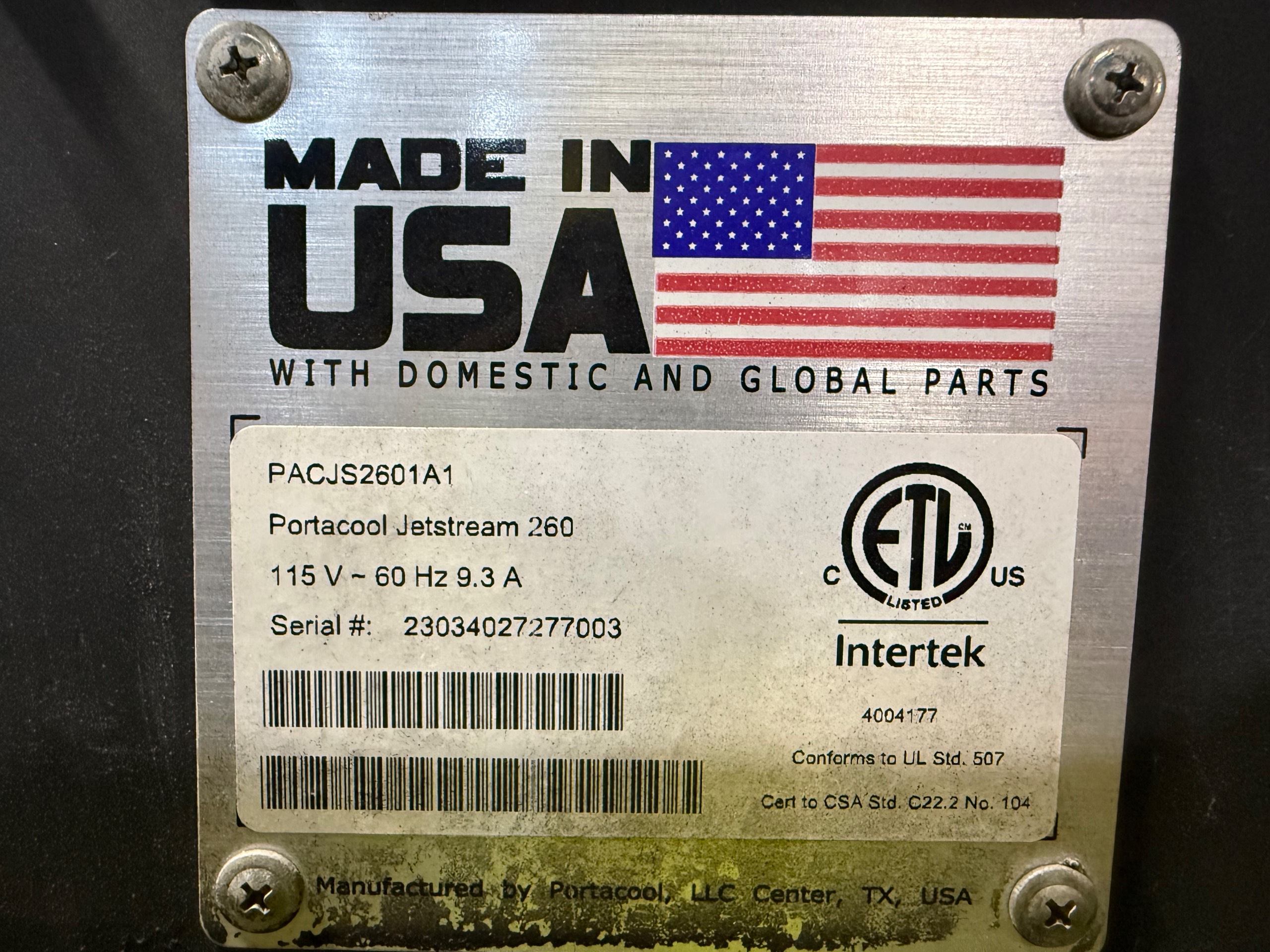 PORTACOOL PACJS2601A1 JETSTREAM 260 EVAPORATIVE AIR COOLER - undefined