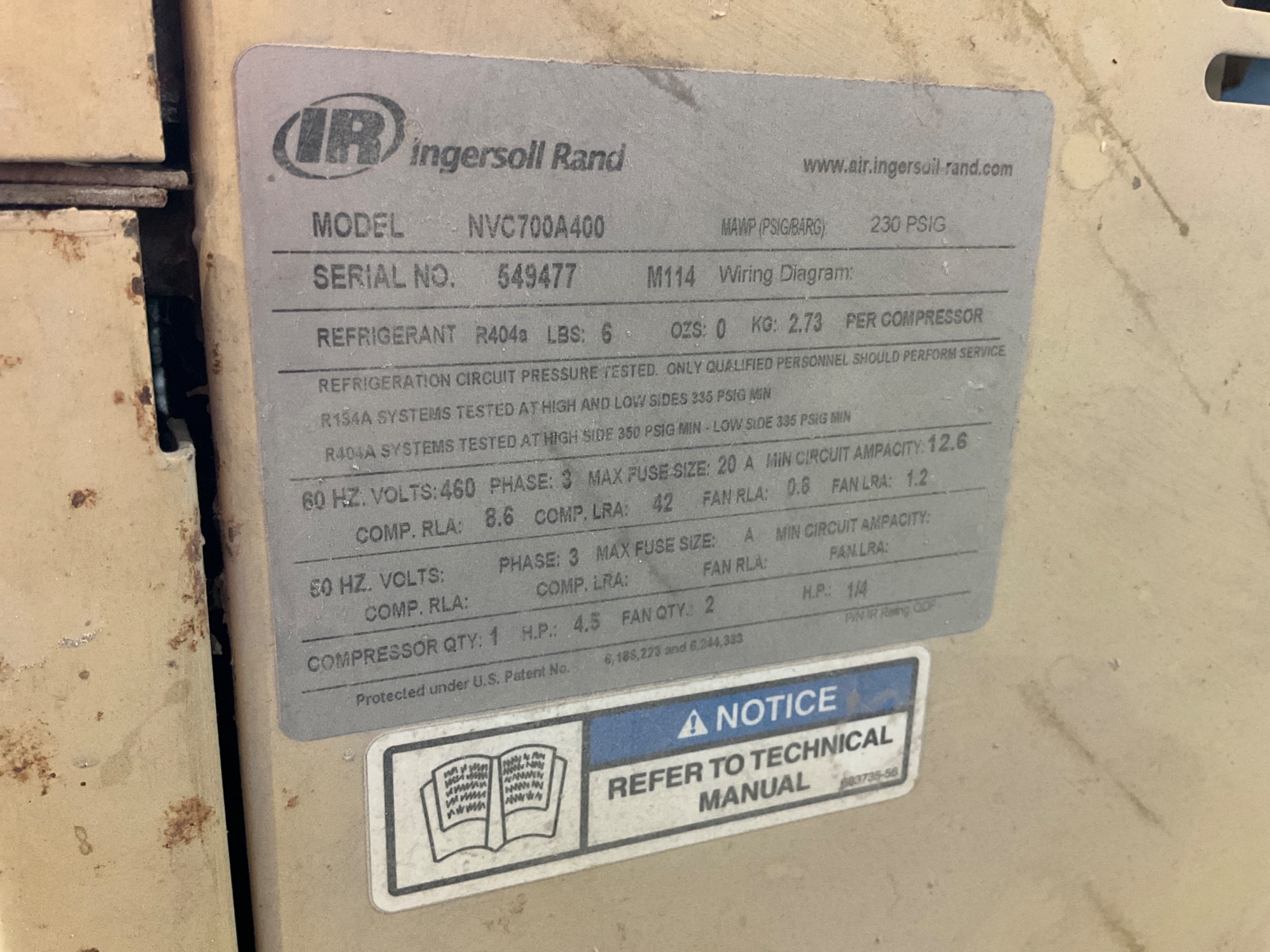 INGERSOLL RAND NVC700A400 AIR DRYER - undefined